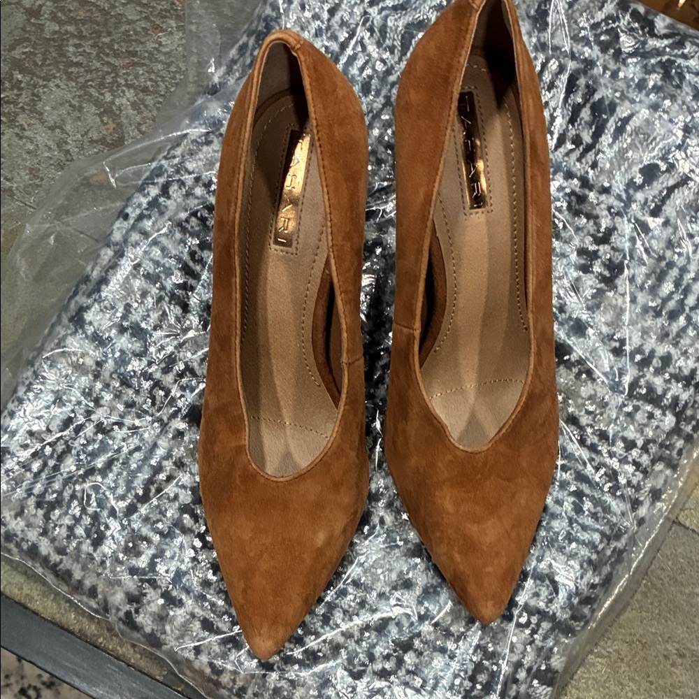 Tahari Brown Suede Heels